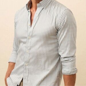 Faherty The Movement Shirt Wind Grey Gingham NWT Large